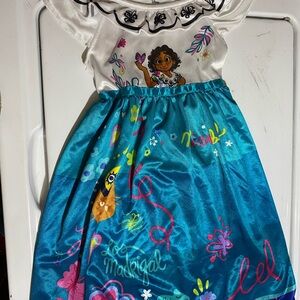 Disney Mirabel White and Blue Kids Casual Dress